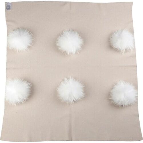 2019 Warm Newborn Baby Warm Wool Swaddling Blanket Travel Sleeping Bedding Swaddles Wrap Birth Gift With 13cm Real Fur Pompom