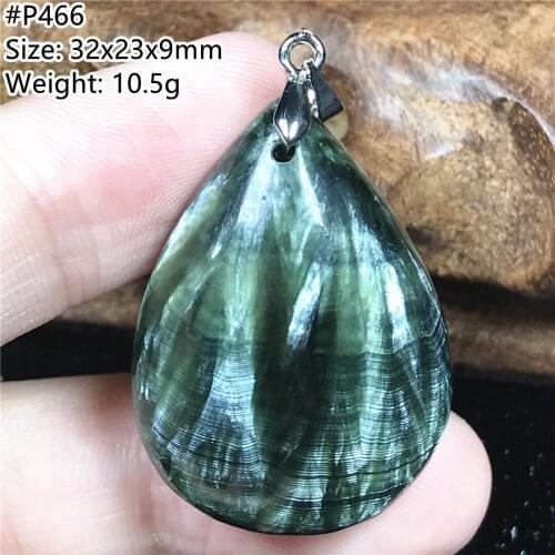 Natural Green Seraphinite Pendant Jewelry For Woman Lady Men Healing Gift Stone Silver Crystal 32x23x9mm Beads Gemstone AAAAA