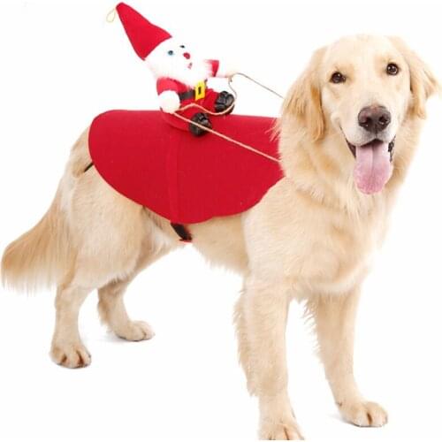 Christmas Costume Pet Dog Cat Clothes Adjustable Felt Cloth Velcro Small Medium-sized Dog Autumn Winter Warm Vest Jacket Coat