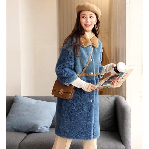 Genuine Wool Fur Coat Women Thick Warm Fur Female Jacket Soft Wool Fur Jacket Sheep Shearing Coat Ropa Invierno Mujer Zjt651