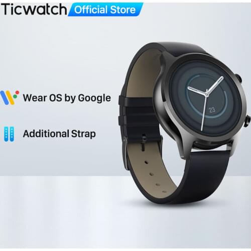 TicWatch C2 Plus Wear OS Smartwatch 1GB RAM Built-in GPS Fitness Tracking IP68 Waterproof Watch NFC Google Pay Womens Watch