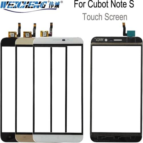 WEICHENG For Cubot Note S Touch Screen outer Glass Panel Lens Touch Screen Digitizer for Note S touch Black/Gold +free tools