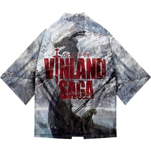 Vinland saga 3D Summer Holiday Women/Men Three Quarter Sleeve Sexy Style Blouse Kawaii Style Fashion Kimono