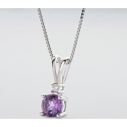 Women Pendant S925 Sterling Silver 6*6mm Natural Topaz stone Pendant for Ladies Jewelry Wholesale Amethyst Necklace Pendant