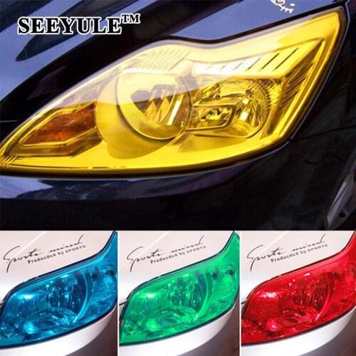 1pc SEEYULE 0.3m*1.2m 12 Colors Universal Car Film Car Headlight Taillight Protection Wrap Roll Sticker Waterproof