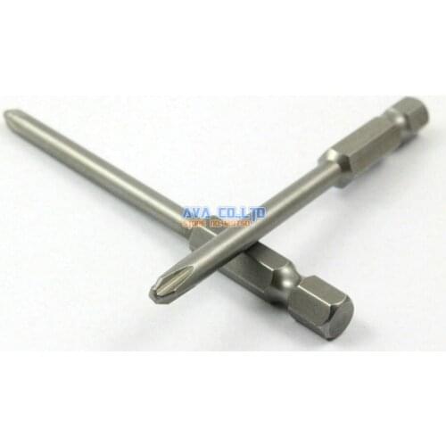 10 Pieces Magnetic Phillips Screwdriver Bit S2 Steel 1/4" Hex Shank 75mm Long 4.0mm Diameter PH2 (75mm x 4.0mm x PH2)