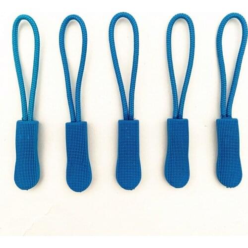 10pcs blue zipper PU zipper handle injection zipper PCV Drawstring head