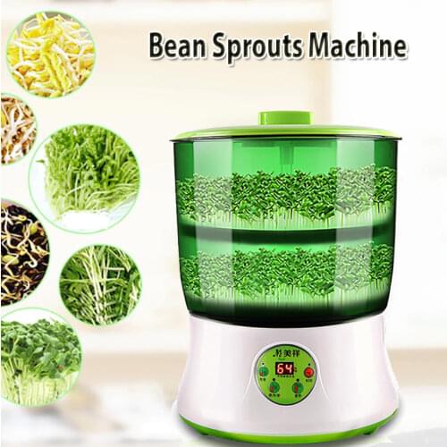110V Automatic Digital Bean Sprouts Maker Thermostat Electric Germinator Vegetable Green Seedling Sprout Growth Bucket Machine