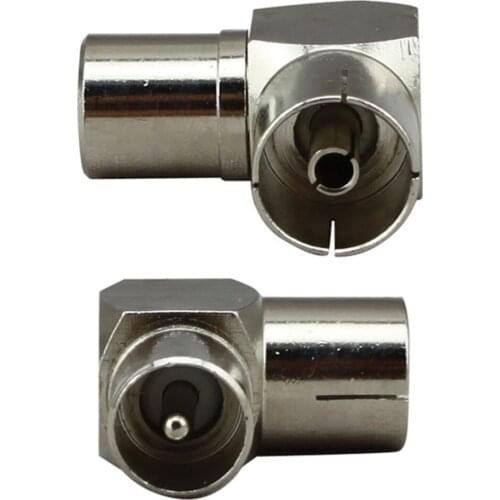 2pcs Curved Plug Male To Female Easy Use TV Aerial Connector Set-top Box RF Coaxial F Type Metal 90 Degree Right Angle Adapter