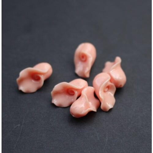 20 pieces/lot) Carved Calla Beads Artificial coral beads 7mm*14mm Light coral color for Jewelry making