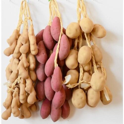 5Pcs/lot Artificial Vegetables Chili Potato corn cucumber tomatoes Fake Foam Fruit Wall Hanging home decoration Kitchen pendant