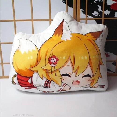 50cm The Anime Helpful Fox Senko-san Plush Pillow Toy Anime Sewayaki Kitsune No Senko-san Doll Cosplay Tail For Children Gift