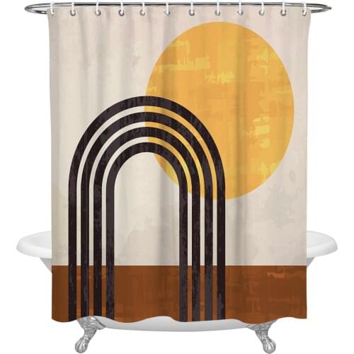 Abstract Art Shower Curtain Waterproof Polyester Fabric Bathroom Curtain Home Bath Curtain with Hook