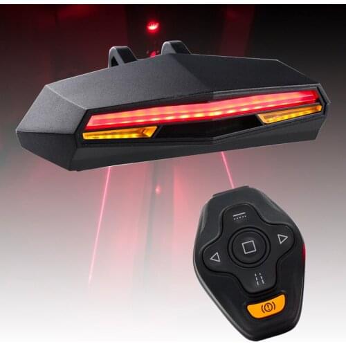 Wireless Bike Tail Light Smart USB Rechargeable Cycling Accessories Remote Turn led Bicycle Rear Light laser Signal Taillight