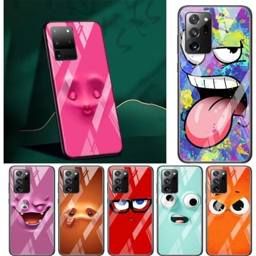 Tempered Glass Cover Funny Face For Samsung Galaxy S20 FE S10e S10 S9 S8 Ultra Plus Lite Plus 5G Phone Case