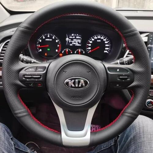 For KIA K2 K3 KX3 kxcross K5 FORTE Sportage Rio DIY Hand Sewn Steering Wheel Cover
