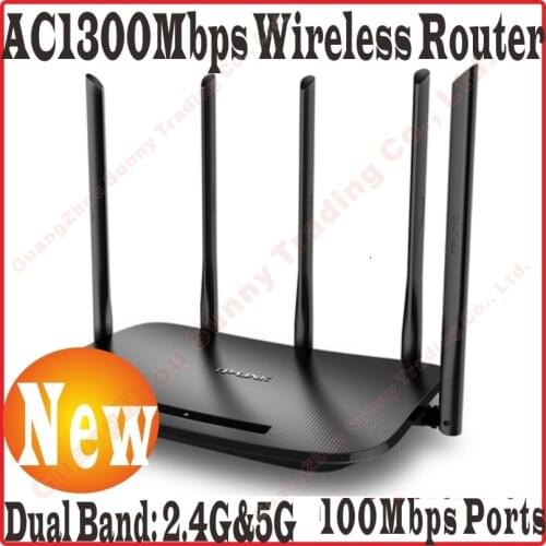 Chin-Firmware 5*100Mbps ports TP-LINK AC1300 Wireless Dual Band 2.4+5G WiFi Router 5 Antennas 11AC Wireless Router AP WDS No Box