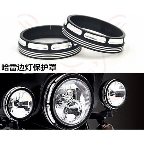 Motorcycle Headlight with 4-1/2"4.5" LED Passing Lamps Fog Lights Bracket Mounting Ring fit For Harley Jeep Wrangler