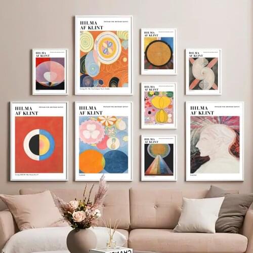 Hilma Af Klint Abstract Solid Geometric Wall Art Canvas Painting Nordic Posters And Prints Pictures For Living Room Home Decor