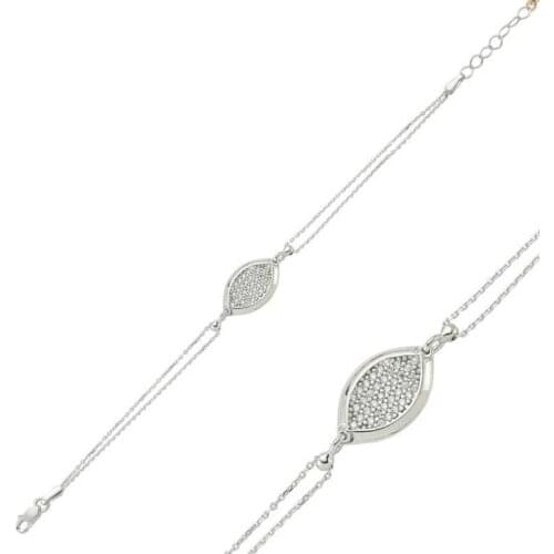 KUTAYDAN 925 Sterling Silver White Cubic Zirconia Women Bracelet