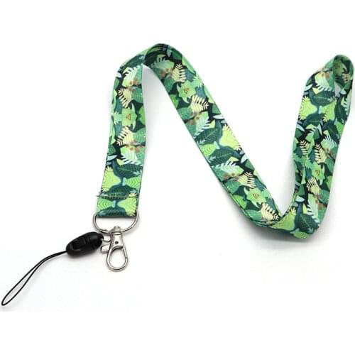 Small Fresh Leaves Neck Strap Lanyards for keys ID Card Gym Mobile Phone Straps USB badge holder DIY Hang Rope Lariat Lanyard