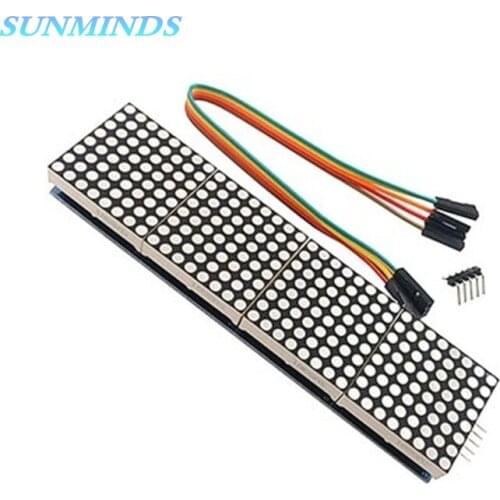 MAX7219 Dot Matrix Module Microcontroller 4 In One Display with 5P Line 4 in 1 Red