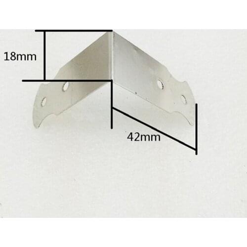 Hardware Ancient 4Holes Corner Brackets,Decor Coners,Wooden Box,Gift Box Protectors,Side Protector,Silver Color,42*18mm,4Pcs