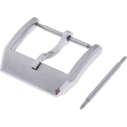 Fashion Polished Stainless Steel Wrist Watch Band Buckle Strap Clasp Fit 18mm Leather Belt Watchband