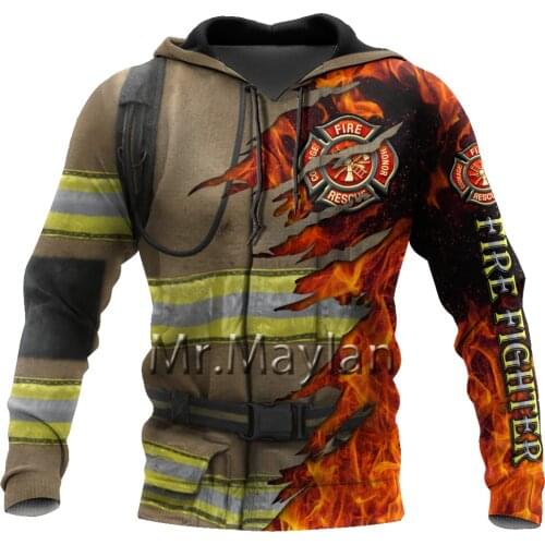 Cosplay Firefighter 3D Full Printed Mens Hoodie Harajuku Fashion Sweatshirt Unisex Casual Jacket Pullover sudadera hombre KJ0111