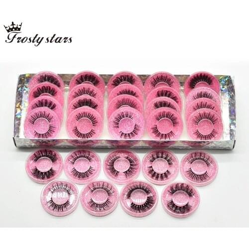 5-100 Pairs Mink Lashes Wholesale False Eyelashes In Bulk Natural Long Fake Lashes Vendors Full Strip Mink Eyelashes Extension