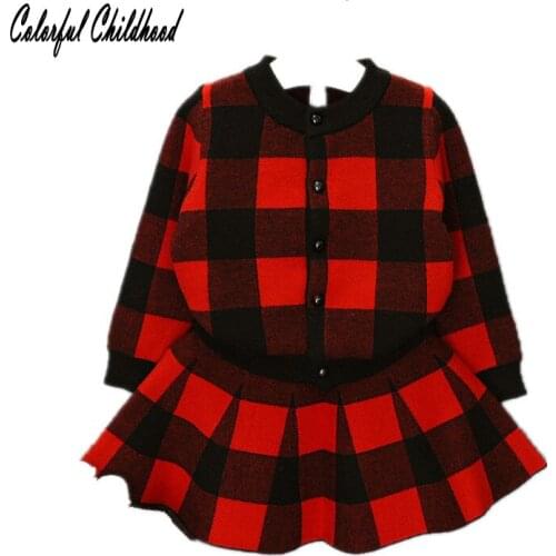 2018 New Kid Girls Clothes Sets Fashion Plaid Cardigan Coat+tutu Skirt 2 Pieces Sets For Toddler Girls Kid Autumn Outfit 2-7y