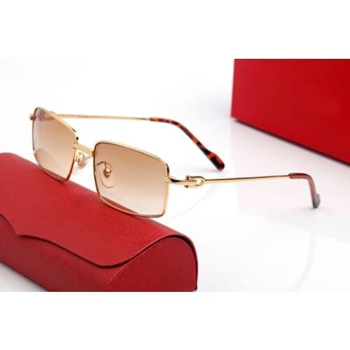 Pawes Vintage Rimless Square C Wire Sunglasses Men Oculos Shade Diamond Cutting Metal Frame Women for Beaching Driving