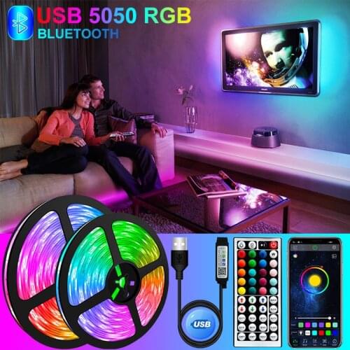 Bluetooth APP RGB 5050 LED Strip Light USB Flexible Luces LED Lamp Diode Tape Ribbon Neon For Room TV Desktop Screen BackLight
