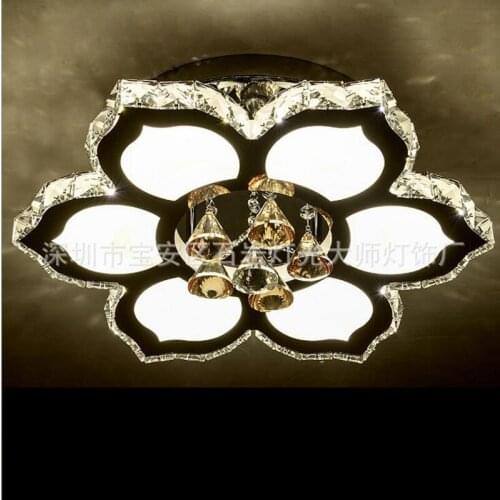 Led modern minimalist bedroom living room ceiling lamp round Nordic creative lighting crystal ceiling lamp LED lighting fixture