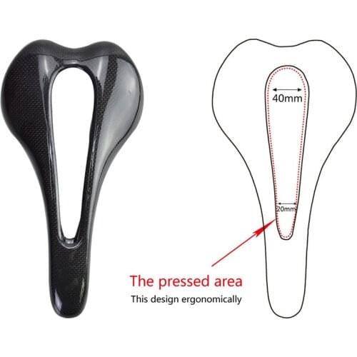 Carbon fiber mountain road bike seat cushion large hollow seat bag saddle 3k glossy/matte