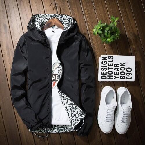 Spring And Autumn Mens Jacket Positive And Negative Two-wear Jacket Korean Mens Loose Casual Jacket Lightweight Mens Jacket