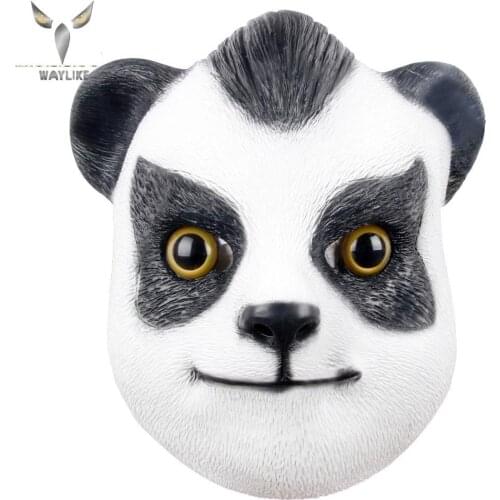 WAYLIKE Halloween Cute Latex Panda Head Mask Adult Dress Up Props Halloween Party Cosplay Panda Mask