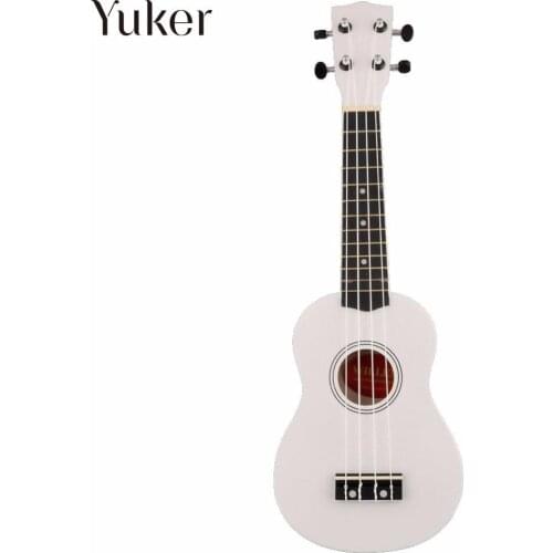 Yuker 21 Inch Uke Ukulele Ukelele Mahalo White 4 String Art Gifts Soprano Music Guitar Instrument For beginners Guitarist