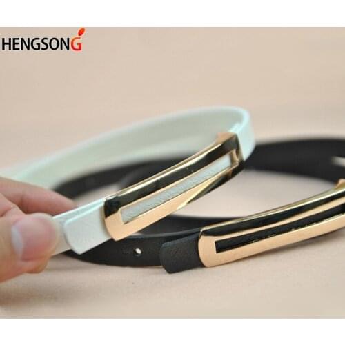 Luxury Metal Buckle Thin Belt For Women Classic Wild Minimalist Thin Waist Belt Waistband Cummerbund For Apparel Accessories