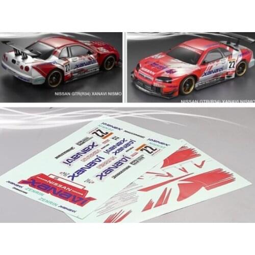 1/10 Scale RC ONROAD RACE Drift FLAT HPI Kyosho Car Body shell Decals Stickers Logos-NNnissan GTR R34
