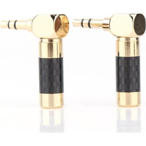1 pairHi-end 24K 3U Gold plated plug 3.5mm male Stereo Audio jack plug for headphone cable