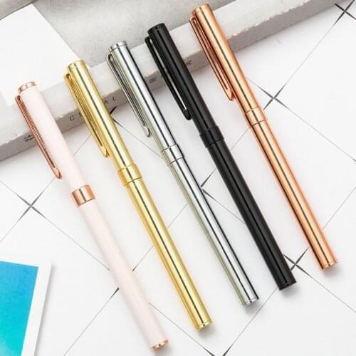 1pcs Luxury Metal Ballpoint Pen Rose Gold Rollerball Pen for Writing School Student Stationery Office Supplies Birthday Gifts