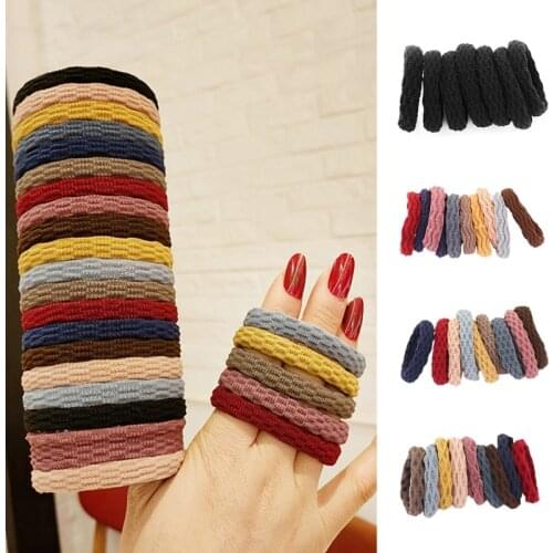 10pcs Elastic Jacquard Large Stretch Hair Ties Hair Bands Ponytail Holders for Women Girls Thick Thick Heavy and Curly Hair