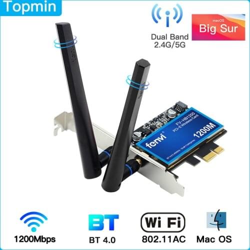 1200Mbps Wireless BCM94360CS2 Adapter For MacOS Hackintosh Windows Wifi Wlan Card Bluetooth 4.0 Dual Band 802.11ac PCIe Desktop