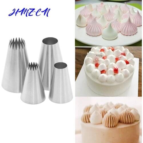 4PCS Cakes Decoration Set Cookies Supplies Russian Icing Piping Pastry Nozzle Stainless Steel Kitchen Gadgets Fondant Decor