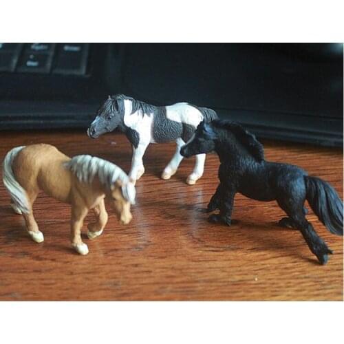 5pcs/lot high simulation farm animal model three different horse 6*4cm kids toys home decoration pvc material