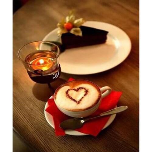 5D DIY Square Diamond Embroidery Coffee Scenery Cross Stitch 3D Diamond Landscape Diamond Painting Rhinestones Christmas Gift