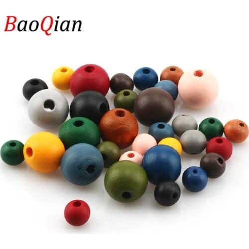 10/15mm Optional Natural Wooden Color Round Loose Wood Beads Diy Fashion Necklace Bracelet Beaded Accessories