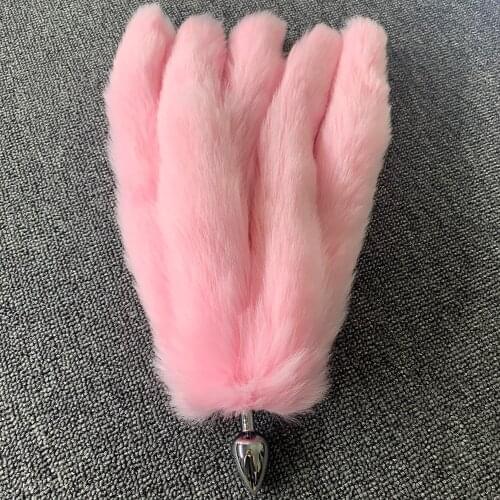 Exotic Accessories Cute Tail with Detachable Smooth Touch Metal Anal Plug Bead Sex Toys For Women Couples Pink Fox Cosplay Flirt