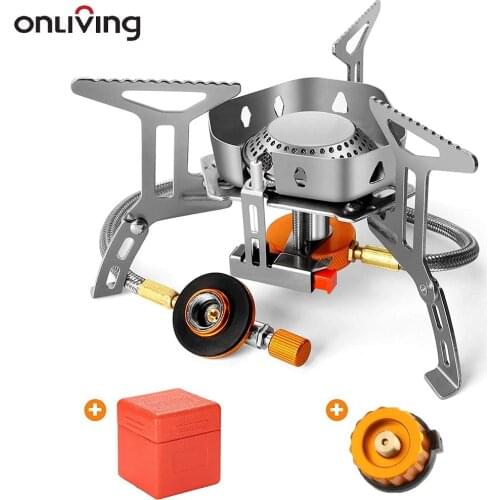 Onliving Camping Gas Stove Windproof Outdoor Gas Burner Portable Folding Split Tourist Equipment For Cooking Hiking 3500W